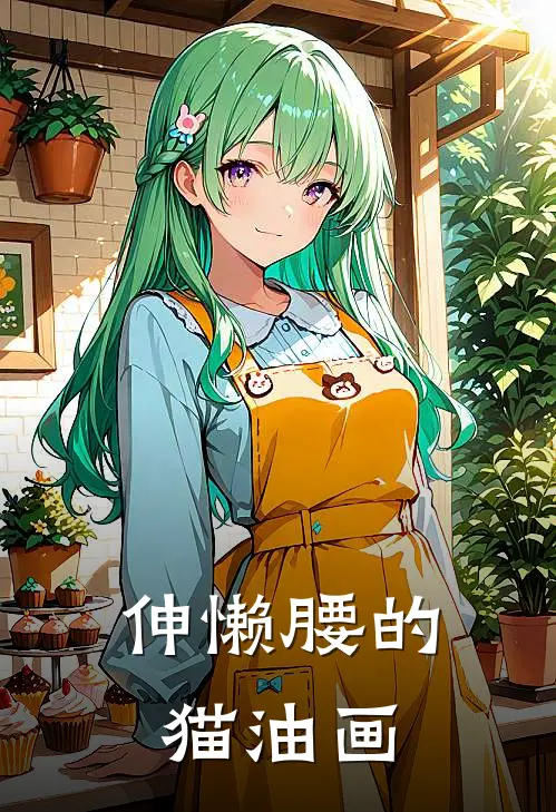 伸懒腰的猫油画